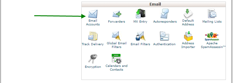 Opprett cpanel epost